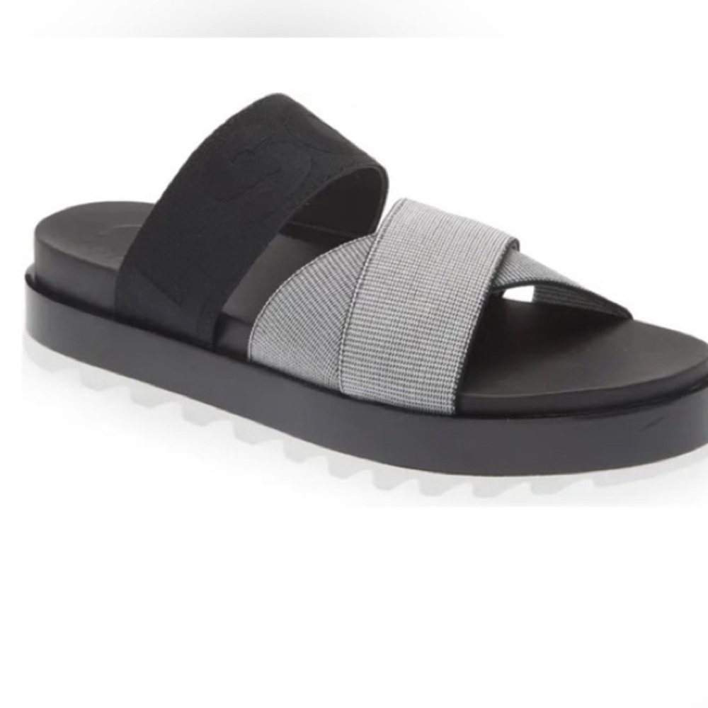Sorel. Roaming Sport Women’s Crossband Black & White Platform Sandal. 8.5.